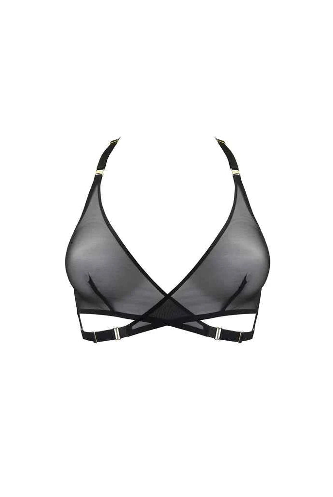Art Deco Mesh Wrap Bra