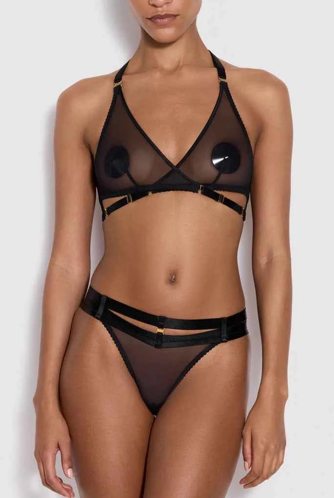 Art Deco Mesh Wrap Bra