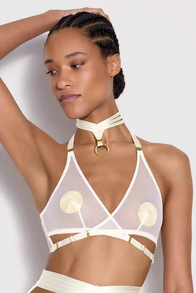 Art Deco Mesh Wrap Bra