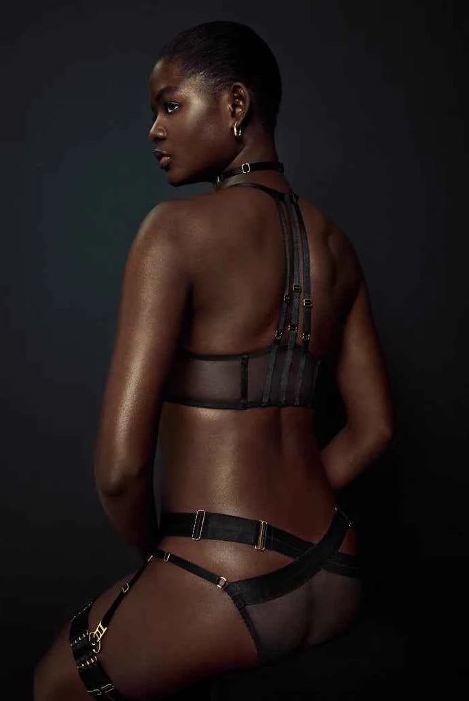 Art Deco Mesh Wrap Bra